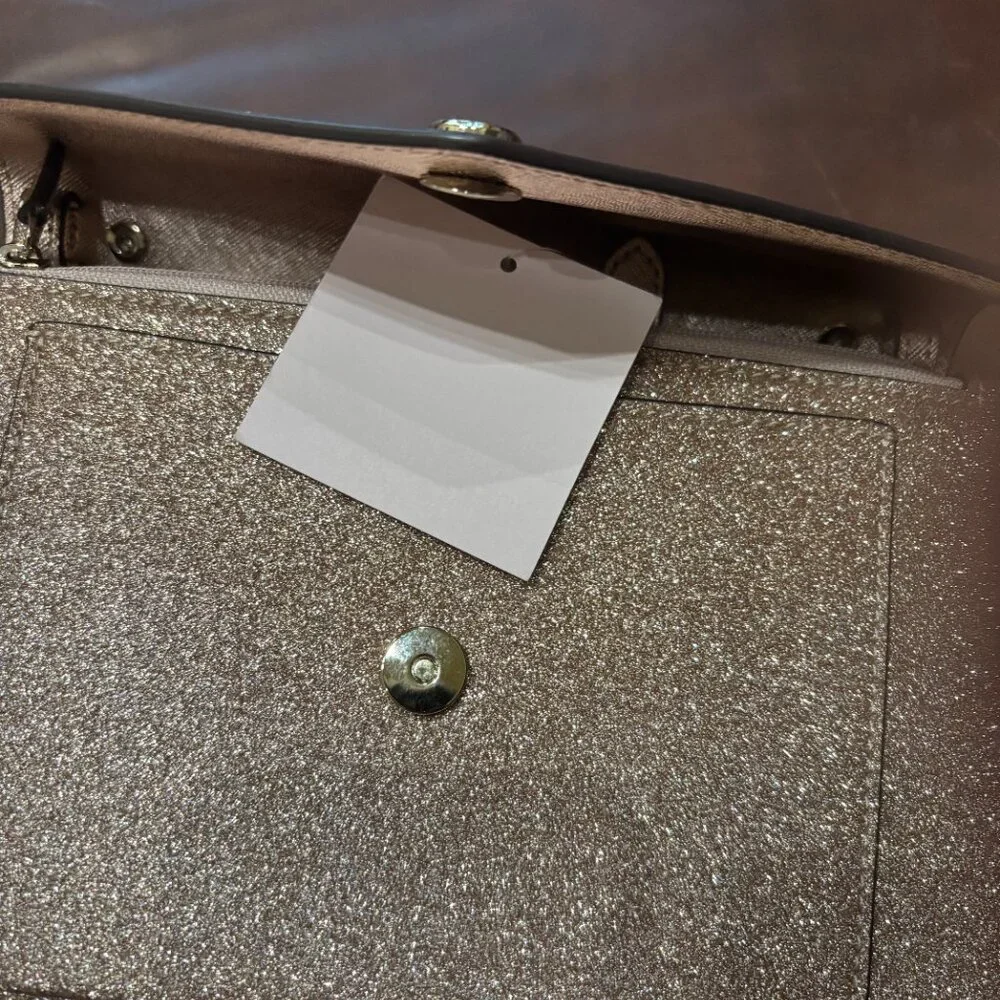 NWT Kate Spade Elegant Glitter Rose Gold Crossbody Bag